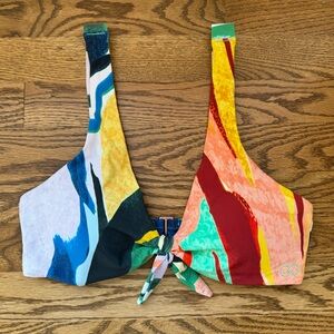 CALIA | Tie Front Bikini Top | Multi Colored | Size: Small | Worn once
